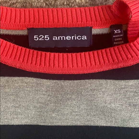 525 America Cut Out Rugby Stripe Sweater NWT - Picture 6 of 9